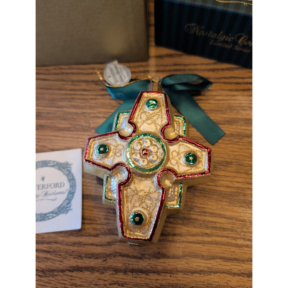 New Waterford Christmas Ornament Regal Celtic Cross Holiday Heirloom Lim Ed 5119